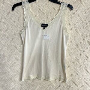 Lace silk blend Trim Ivory Camisole